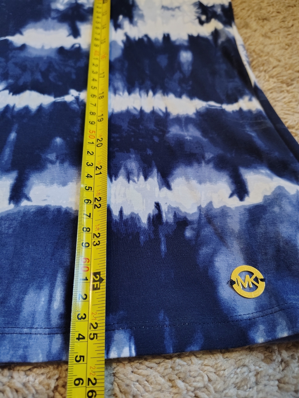 Michael Kors Blue and White Relaxed Cut Out T-Shirt - Picture 9 of 9